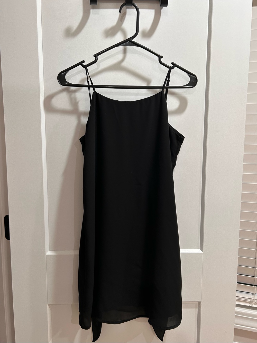 Black mini dress with ties in the back